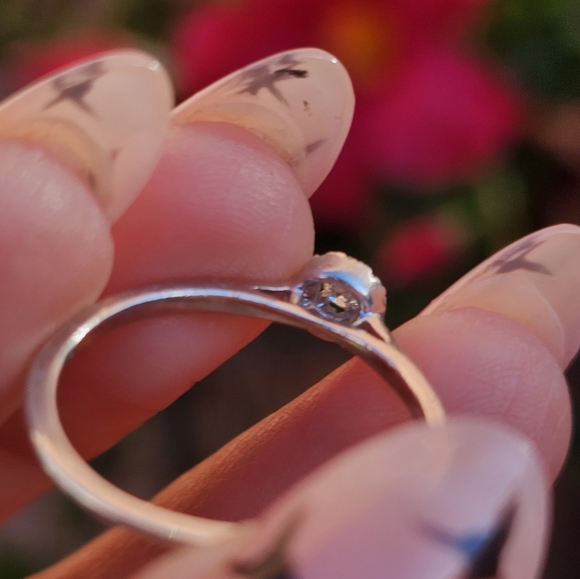 Dainty Sterling Diamond Ring - Picture 5 of 5